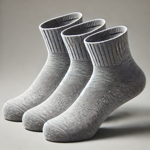 Cotton Solid Low Ankle Half Terry Socks – Pack of 3 Pairs 🧦✨